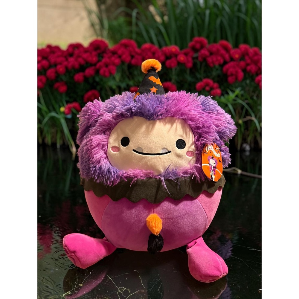 Squishmallows Halloween Bigfoot Purple Pink Witch Hat 12 Inch Plush Kellytoy NEW